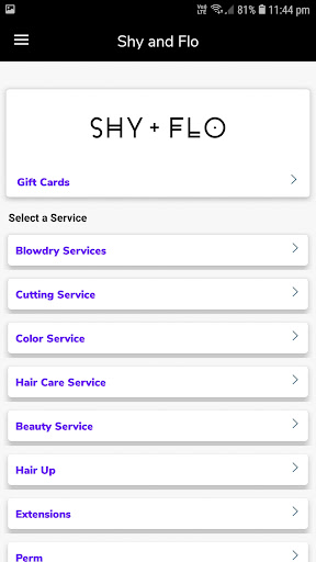 S H Y + F L O Screen 2
