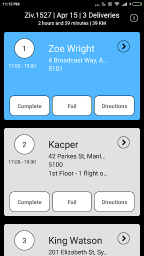 Android application PACKAGE.AI Driver App screenshort
