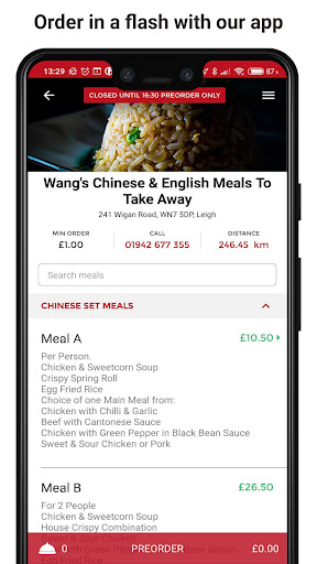 Wangs Chinese & English Meals Screen 2