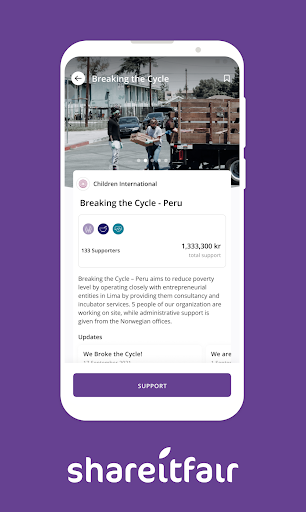 Android application Shareitfair screenshort