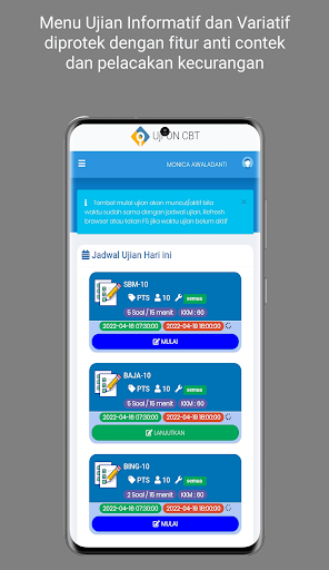 Uji-ON CBT Siswa Screen 3
