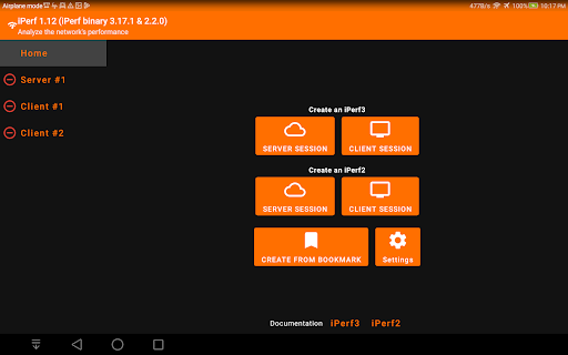 Android application iperf for TV - iperf3 measure screenshort