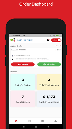 Android application BAZA Rider screenshort