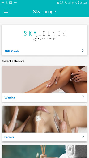 Android application Sky Lounge Skin Care App screenshort