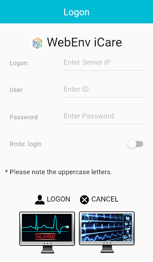 Android application WebEnv iCare screenshort