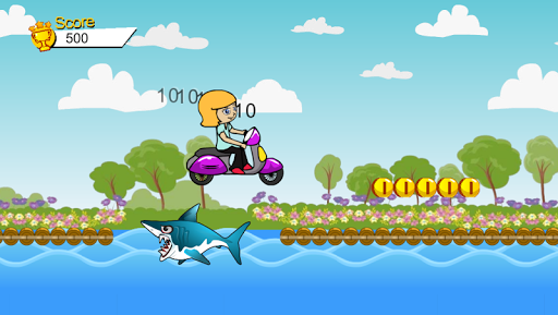 Scooter Ride Girl Shark Attack Screen 3