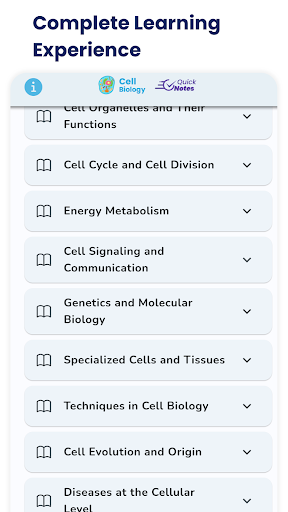 Android application Cell Biology Quick Notes screenshort