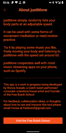 Android application Just Move Your Body - Body Par screenshort