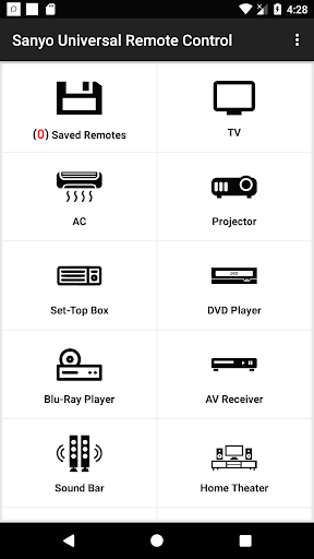 Android application Sanyo Universal Remote screenshort