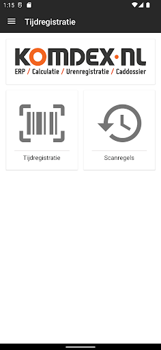 Komdex Tijdregistratie Screen 2