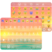 Beach Sunset Theme - Emoji Keyboard Wallpaper
