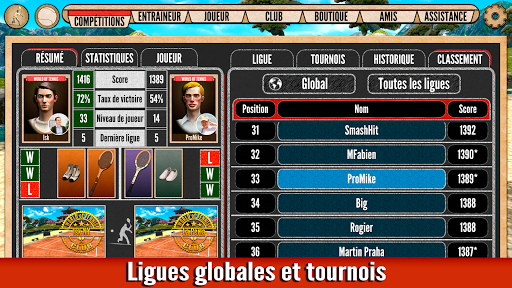 Code Triche Tennis : Jeu des Années Folles — jeu de sport APK MOD (Astuce) screenshots 5