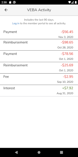 My Health Spending Assistant Screen 2
