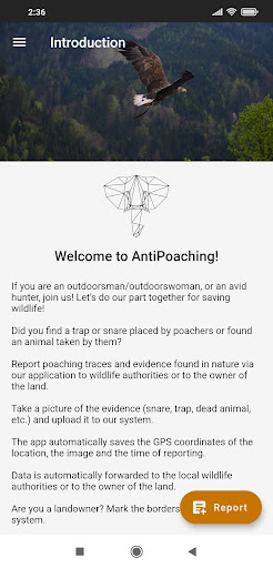Android application HT Anti-Poaching screenshort