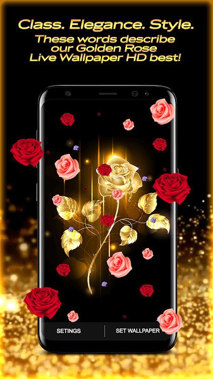Golden Rose Live Wallpaper HD - 15.5 - (Android)