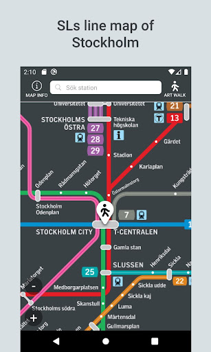Android application Transit Map Stockholm – with a screenshort