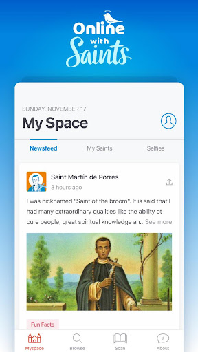 Android application Online with Saints screenshort