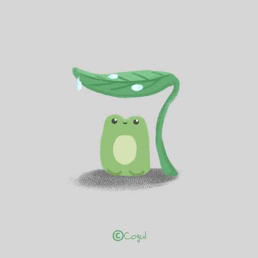 카카오톡 테마 - 비오는날 보송개구리_소프트라이트그레이 logo