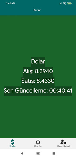 Android application Döviz/Altın Takip screenshort