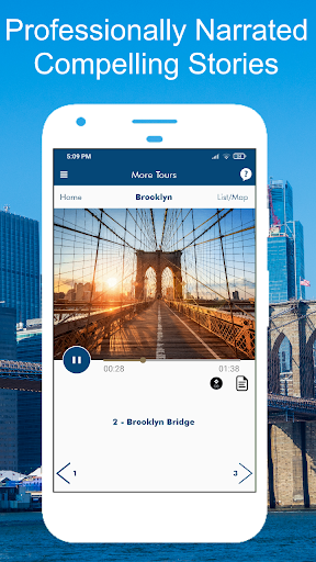 Screenshot of Brooklyn Bridge NYC Audio Tour