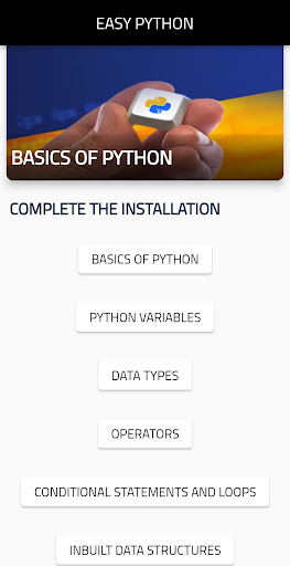 Android application EASY PYTHON screenshort