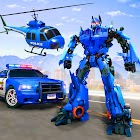 Flying Police Helicopter Car Transform Robot Games 35
