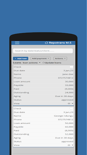 Android application fricity capital screenshort