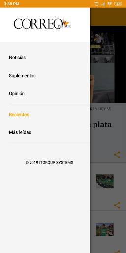 Android application Correo del Sur screenshort