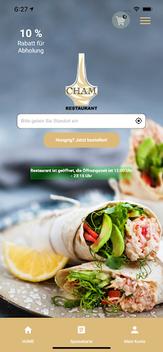Android application Cham Restaurant Köln screenshort