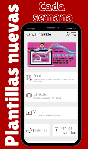 Android application Canva increíble screenshort