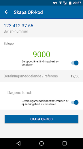 Nordea Swish Företag Screen 3
