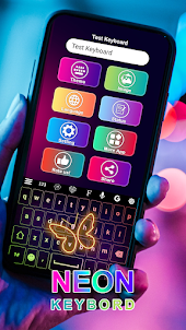 Neon Led Keyboard Photo, Emoji
