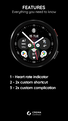 Proxima watch face Wear OS Screen 2