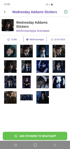 Wednesday Adams Stickers Screen 3