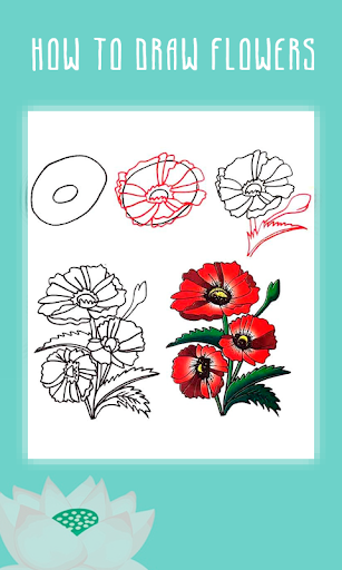 Android application How To Draw Flowers in stages screenshort