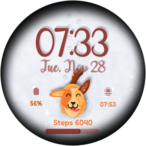 Animal Snow Dog Watch Face Download on Windows