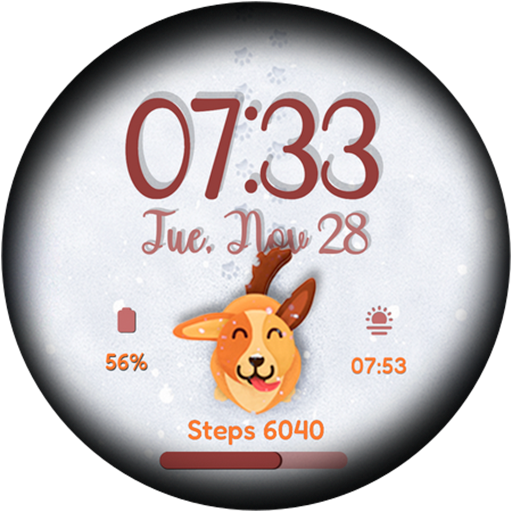 Animal Snow Dog Watch Face