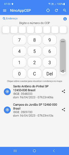 Android application NinoAppCEP screenshort