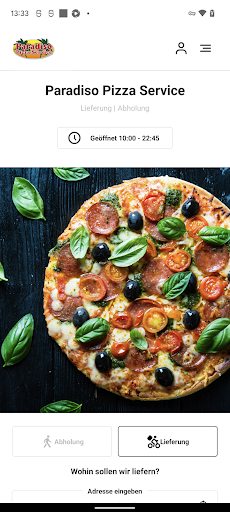 Android application Paradiso Pizza Service screenshort