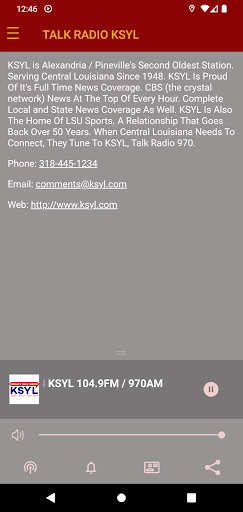 Android application KSYL Cenla's Talkradio screenshort