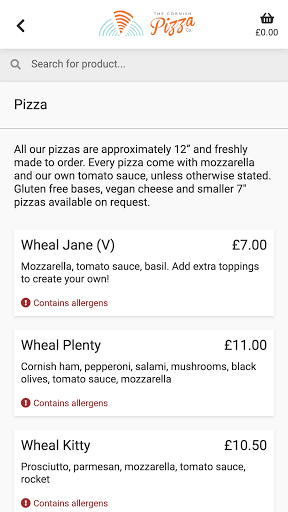 Cornish Pizza Company Screen 2