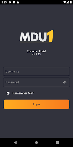 Android application MDU1 Customer Portal screenshort