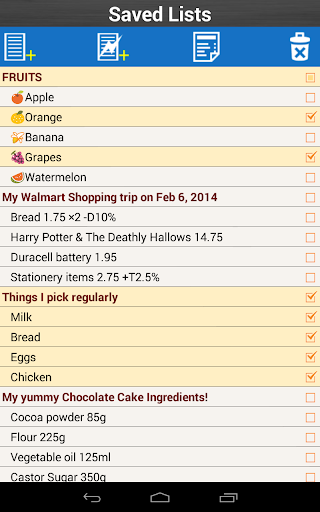 Screenshot of Shopping List Grocery & Budget