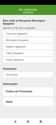 Android application Ler Mensagens Apagadas screenshort