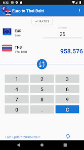 Imágen 1 Euro a Baht tailandés android