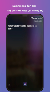 Commands for Siri voice app.