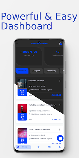 Android application Taskgigo Providers screenshort