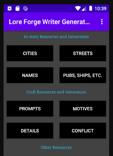 Lore Forge Writer Generators Screen 3