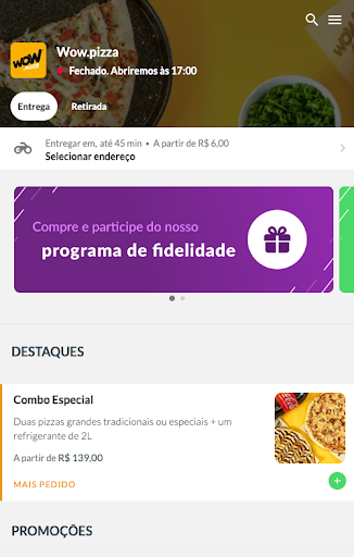 Android application wow.pizza screenshort