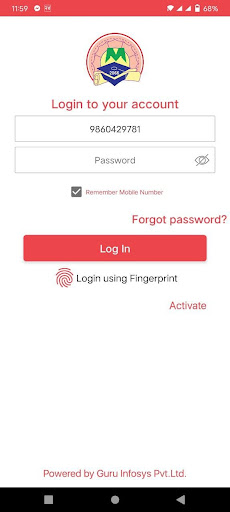 Android application Medhavi Mobile Banking screenshort